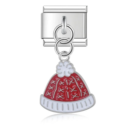 Holiday & Christmas Enamel Dangle Charm in Silver