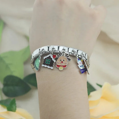 Holiday & Christmas Enamel Dangle Charm in Silver