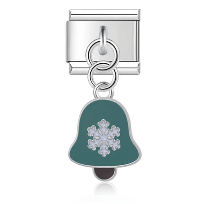 Holiday & Christmas Enamel Dangle Charm in Silver