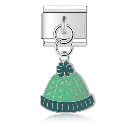 Holiday & Christmas Enamel Dangle Charm in Silver