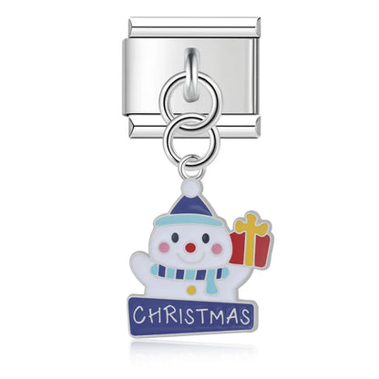 Holiday & Christmas Enamel Dangle Charm in Silver