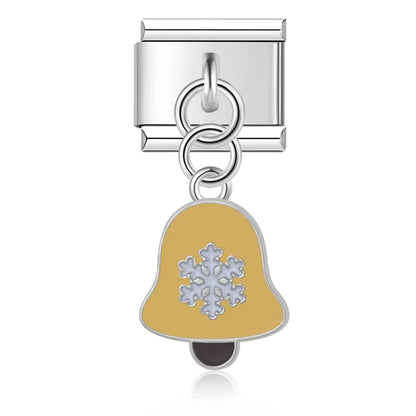 Holiday & Christmas Enamel Dangle Charm in Silver
