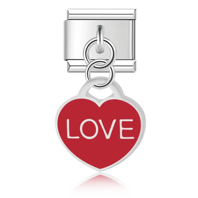Colour Heart Love Palm charms