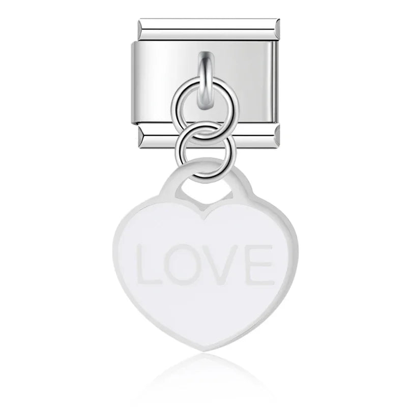 Colour Heart Love Palm charms