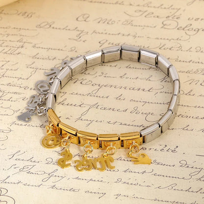 Trendy Symbol Dangle Italian Charms — OK Hand, Pi, Dollar & At Sign Silver & Gold Dangle Links