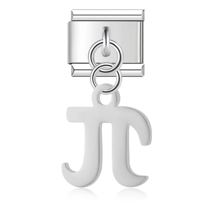 Trendy Symbol Dangle Italian Charms — OK Hand, Pi, Dollar & At Sign Silver & Gold Dangle Links