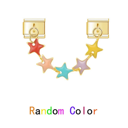 The Golden Flower & Stars Chain Dangle Charm