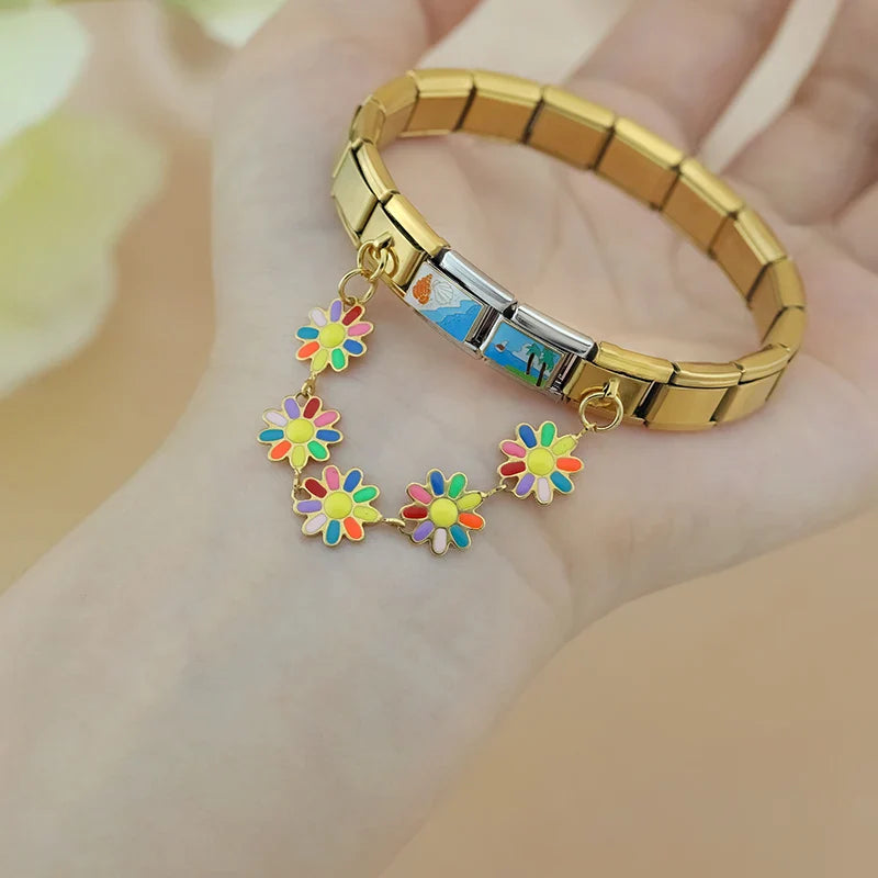 Flower Chain Italian Charms  DJ1305