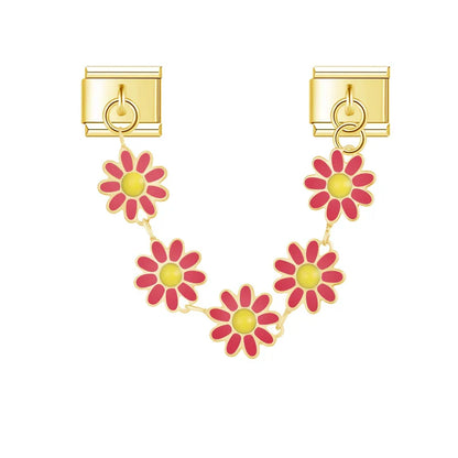 The Golden Flower & Stars Chain Dangle Charm