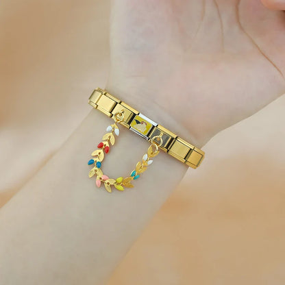 The Golden Flower & Stars Chain Dangle Charm