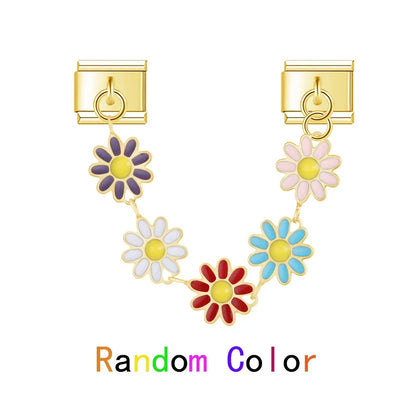 The Golden Flower & Stars Chain Dangle Charm
