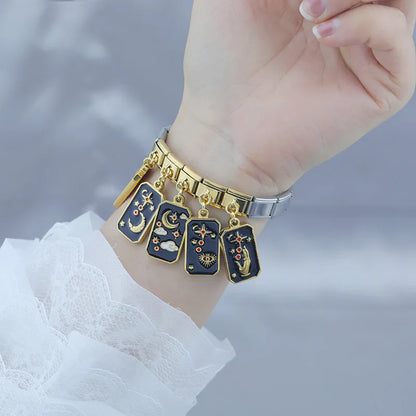 Tarot & Starry Sky Gold Italian Charms