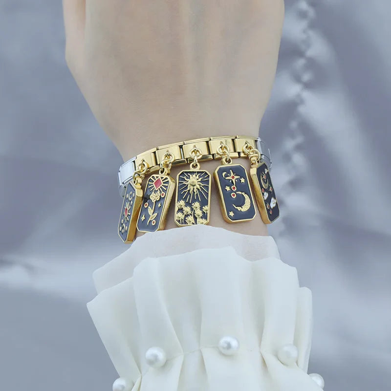 Rectangular Tarot Starry Sky golden charms