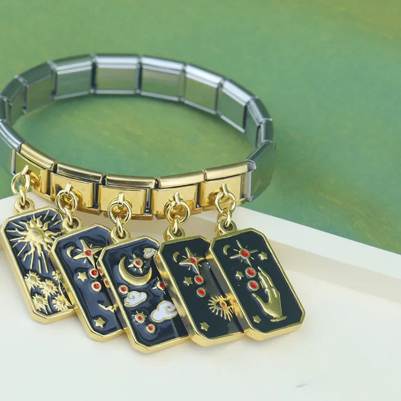 Rectangular Tarot Starry Sky golden charms