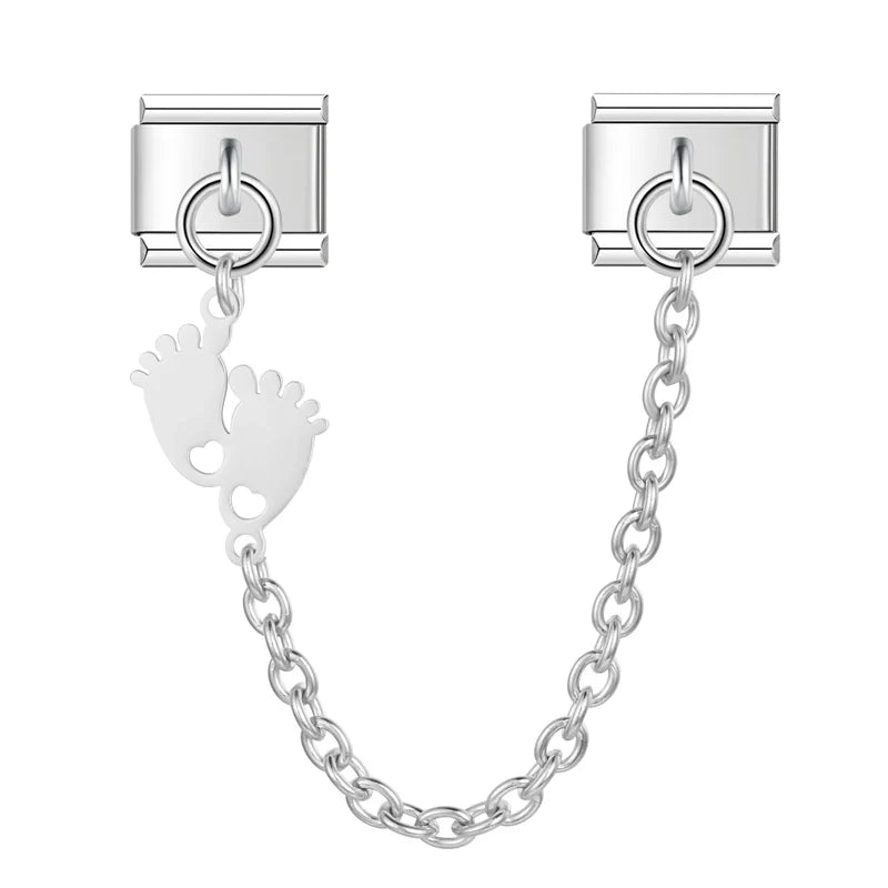 Sun Moon Claw Chain Italian Charms silver&gold