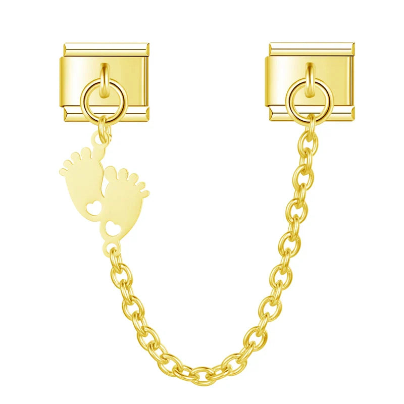 Sun Moon Claw Chain Italian Charms silver&gold