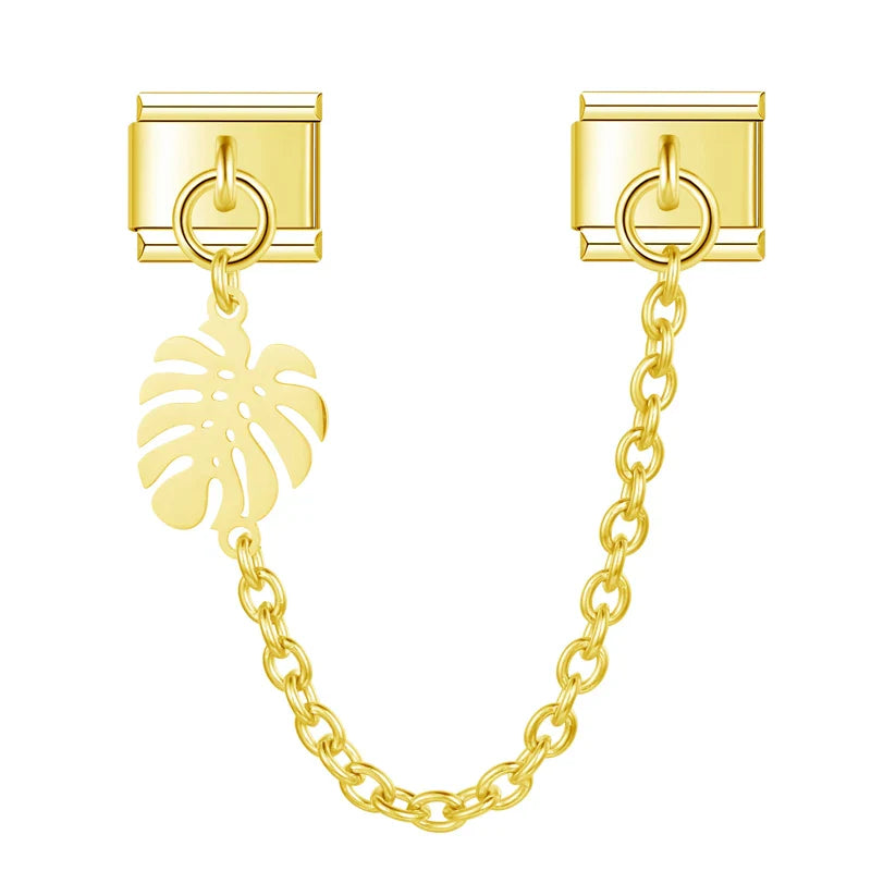 Sun Moon Claw Chain Italian Charms silver&gold