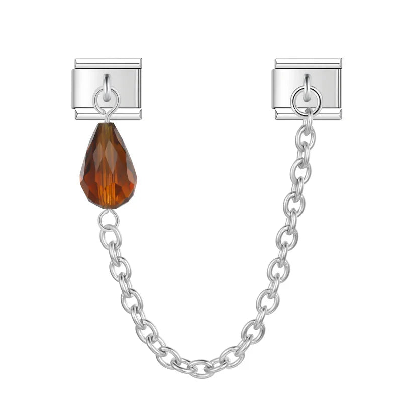 Water Droplets Chain Italian Charms Link
