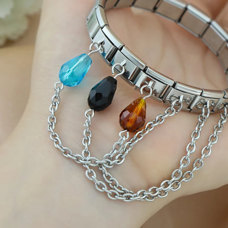 Water Droplets Chain Italian Charms Link