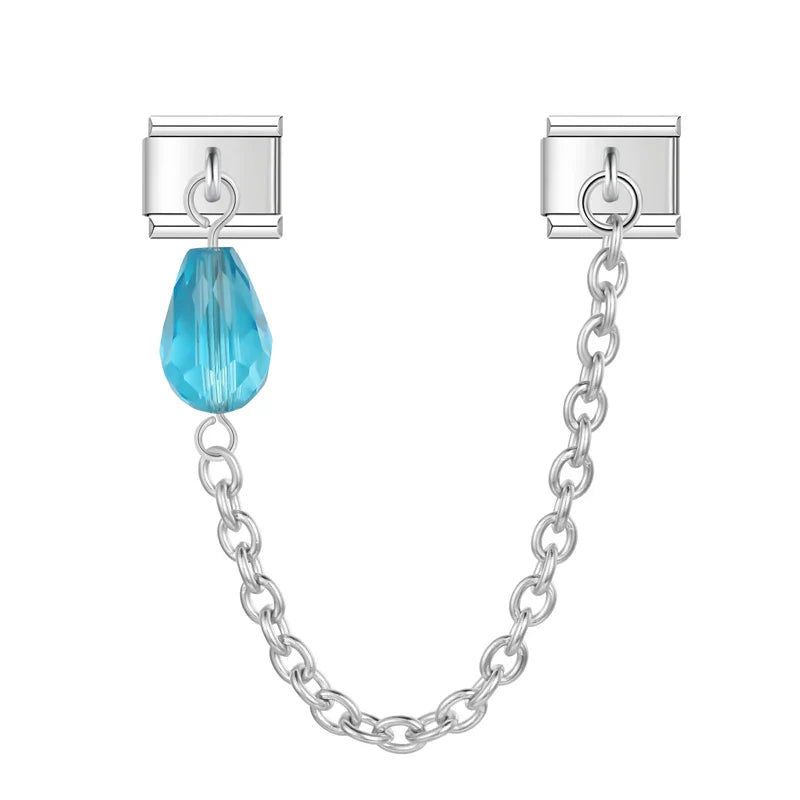 Water Droplets Chain Italian Charms Link