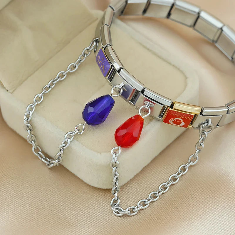 Water Droplets Chain Italian Charms Link