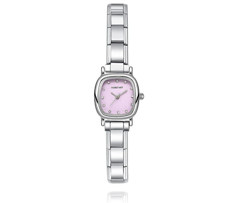 square watch pink blue purple