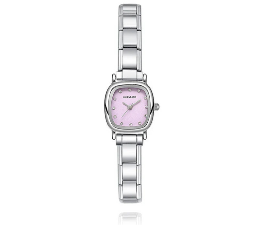 square watch pink blue purple