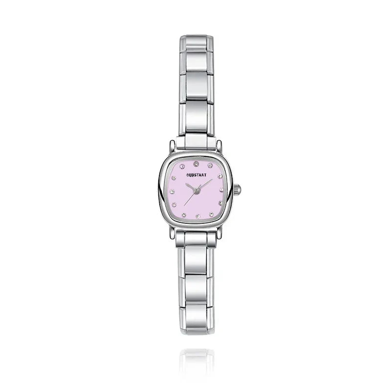 square watch pink blue purple