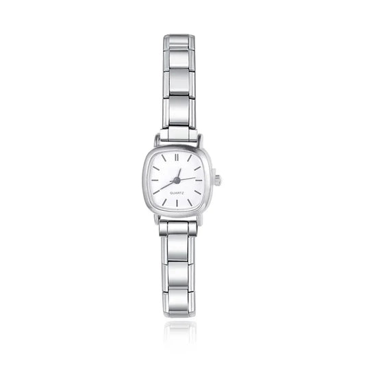 Square White Black Watch Bracelet