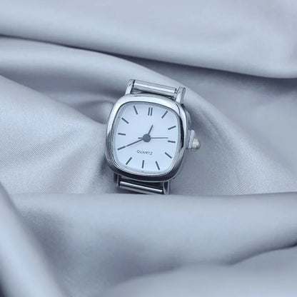 Customisable Square Face Watch Bracelet — White & Black Italian Charm Watch with 9mm Modular Band