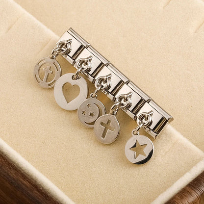 Cross, Star, Heart & Moon Cutout Italian Charms (Silver & Gold)