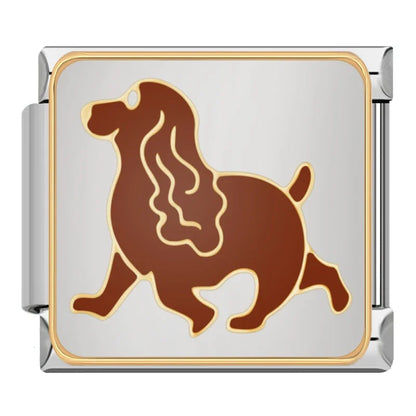 Dog & Cat Silhouette Italian Charms — Spaniel, Corgi, Dobermann, Husky, I Love My Dog & More