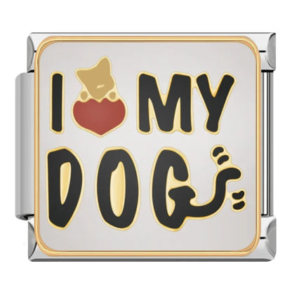 Dog & Cat Silhouette Italian Charms — Spaniel, Corgi, Dobermann, Husky, I Love My Dog & More