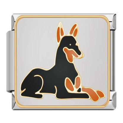 Dog & Cat Silhouette Italian Charms — Spaniel, Corgi, Dobermann, Husky, I Love My Dog & More
