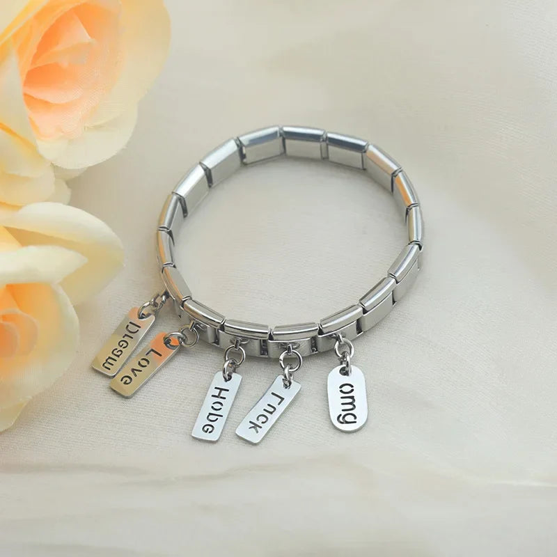 Love Dream Hope Happy Luck OMG charms
