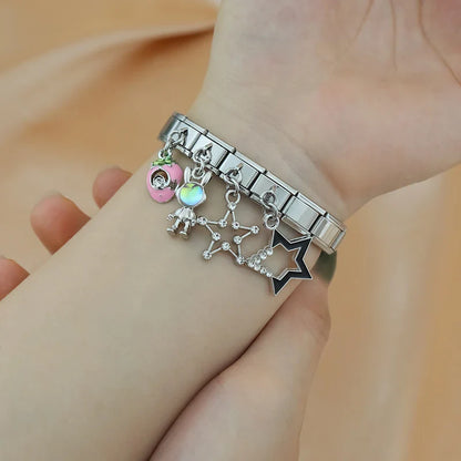 Stars, Strawberry & Rabbit Silver Italian Charms