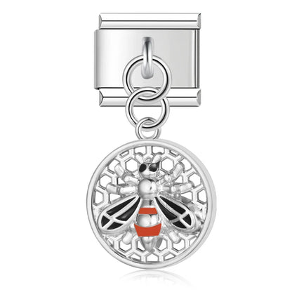 Round Beehive Bee Charms Italian Link