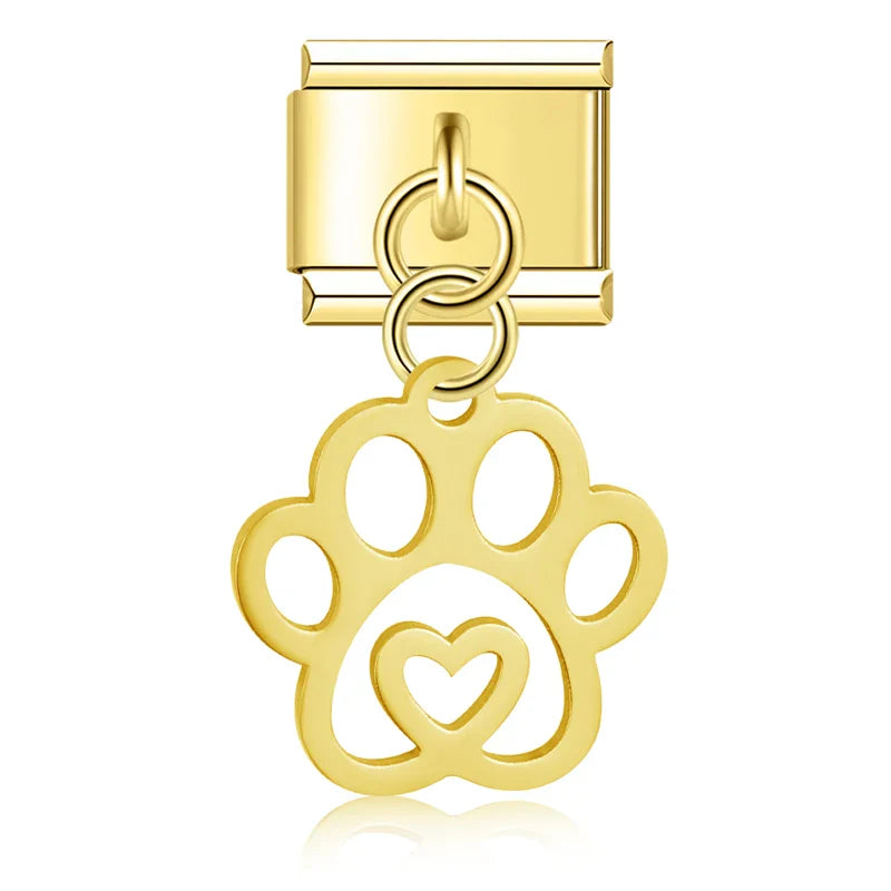 Animal Dog Cat Wolf Charms Italian Link DJ821