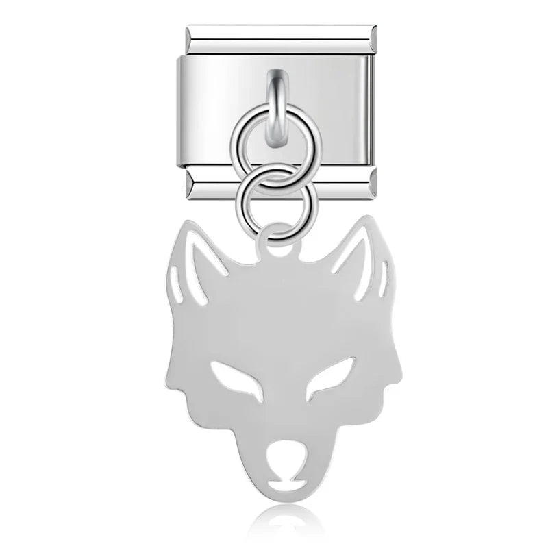 Animal Dog Cat Wolf Charms Italian Link DJ821