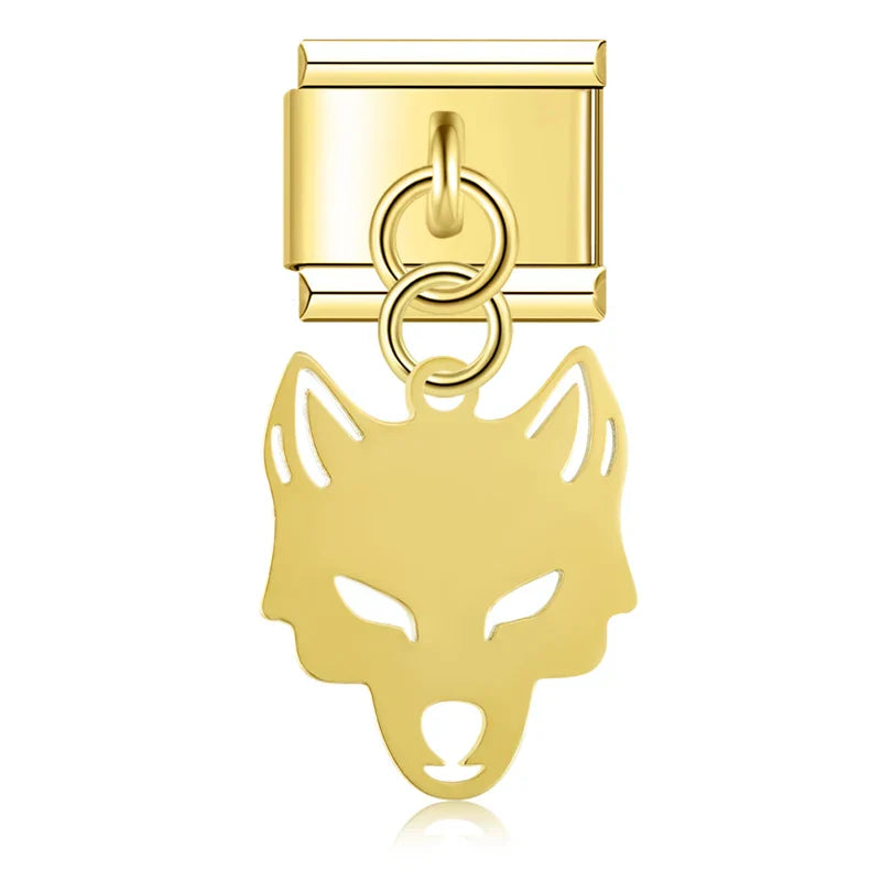 Animal Dog Cat Wolf Charms Italian Link DJ821