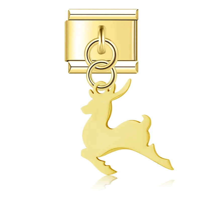 Animal Dog Cat Wolf Charms Italian Link DJ821