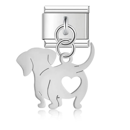 The Animal, Dog, Cat & Wolf Dangle Charm in Silver