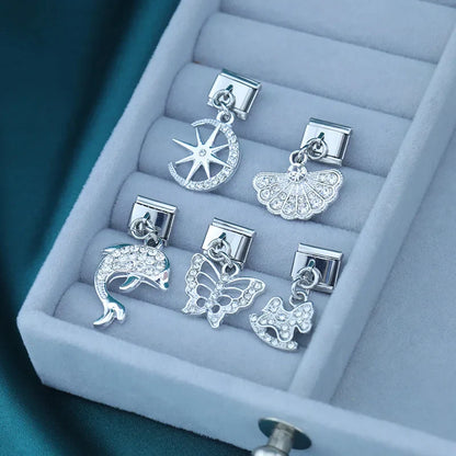Enamel Compass & Adventure Dangle Charm for Charm Bracelets