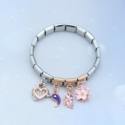 The Cupcake, Leaf, Flower & Yin Yang Rose Gold Dangle Charm