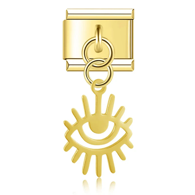 Flower Eye Sun Mushroom Charm Italian Link DJ818