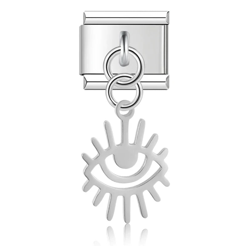 Flower Eye Sun Mushroom Charm Italian Link DJ818