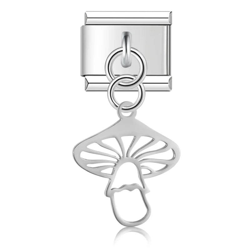 Flower Eye Sun Mushroom Charm Italian Link DJ818