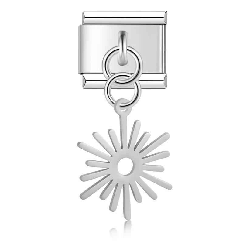 Flower Eye Sun Mushroom Charm Italian Link DJ818