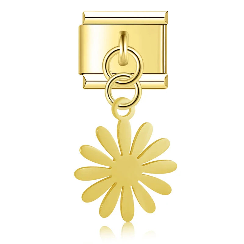 Flower Eye Sun Mushroom Charm Italian Link DJ818