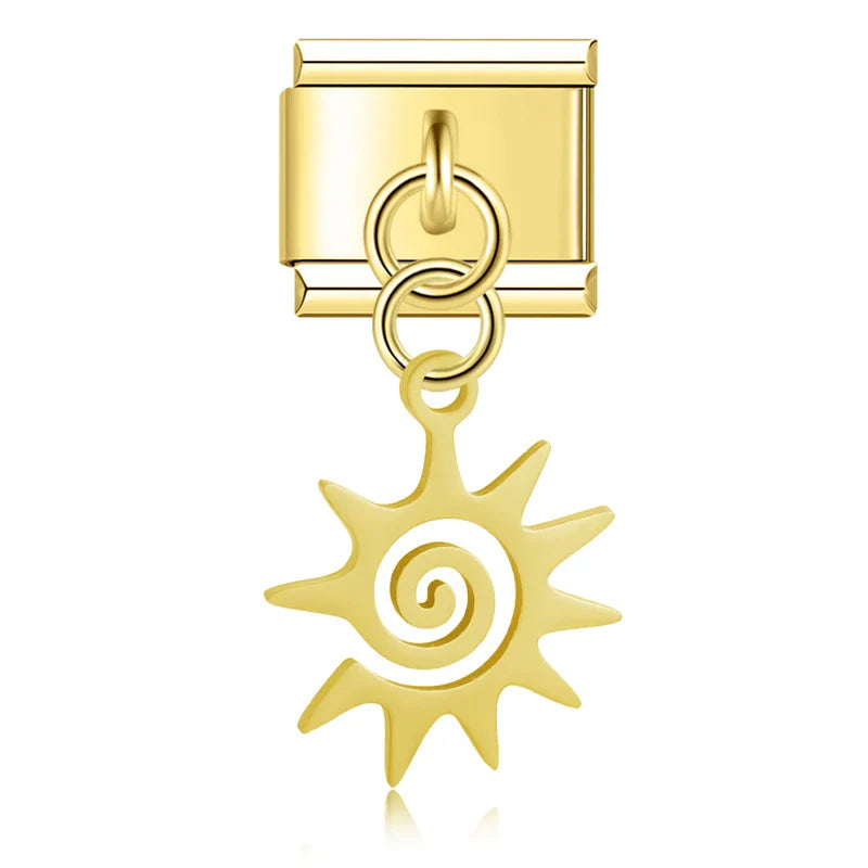 Flower Eye Sun Mushroom Charm Italian Link DJ818